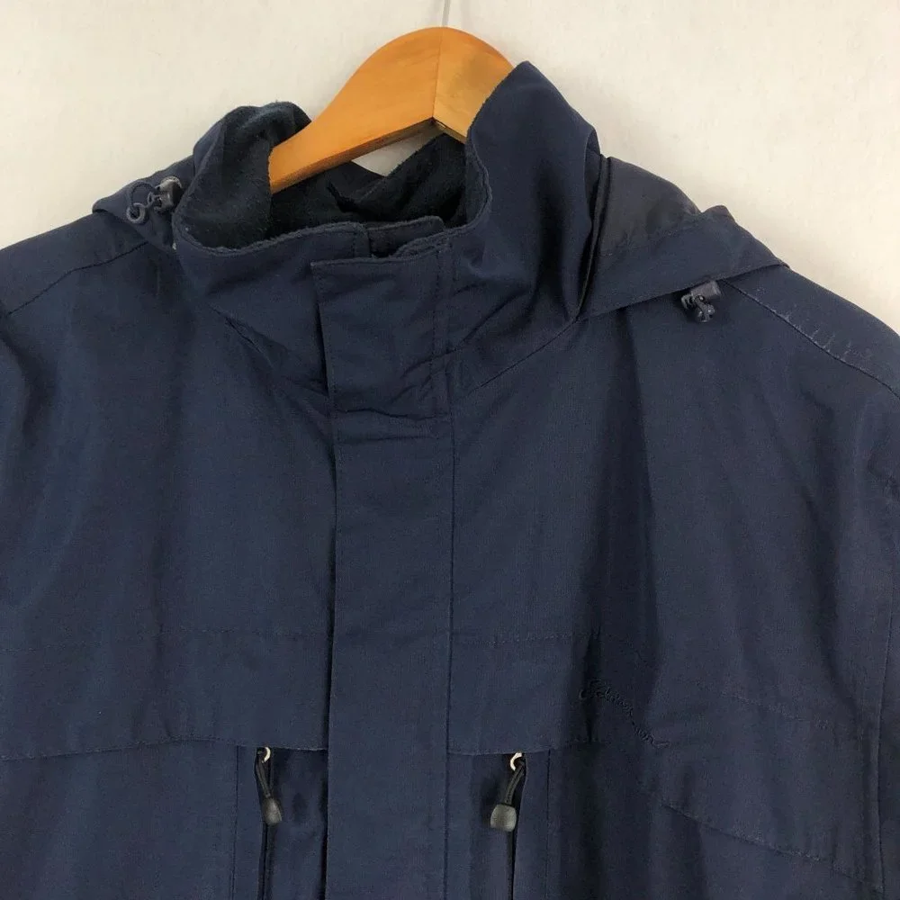 *SOLD* Eddie Bauer Men's Large Weather Edge Waterproof Blue Long Sleeve Jacket - Picture 4 of 13